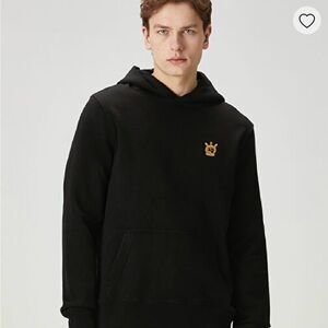 Zadig & Voltaire Sanchi Black Hoodie Gold Logo Patch Men’s Size M